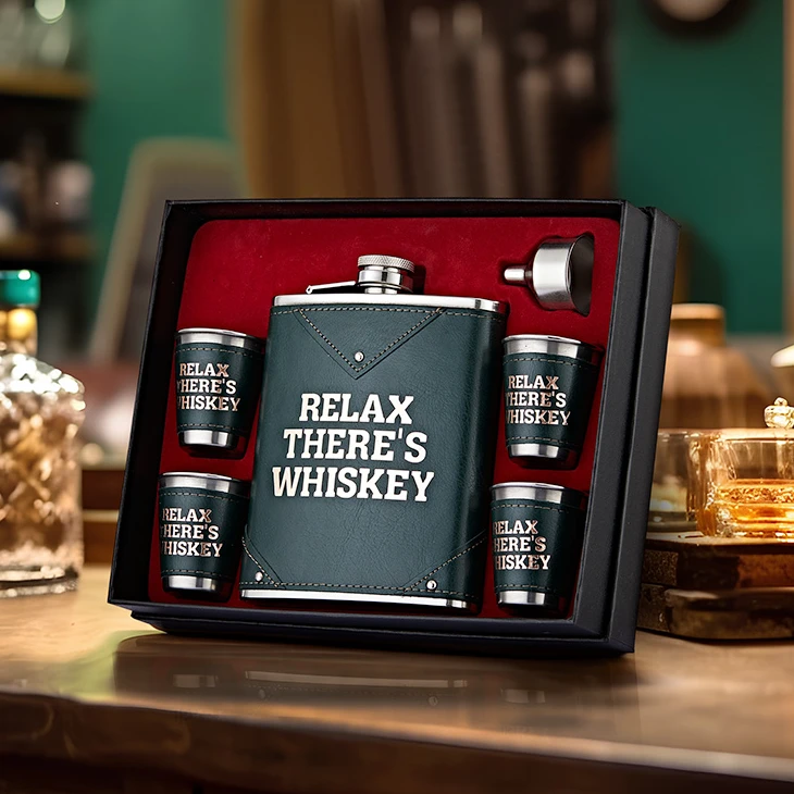 俄罗斯304不锈钢小酒壶户外便携式酒瓶随身加厚1斤装酒壶威士忌壶