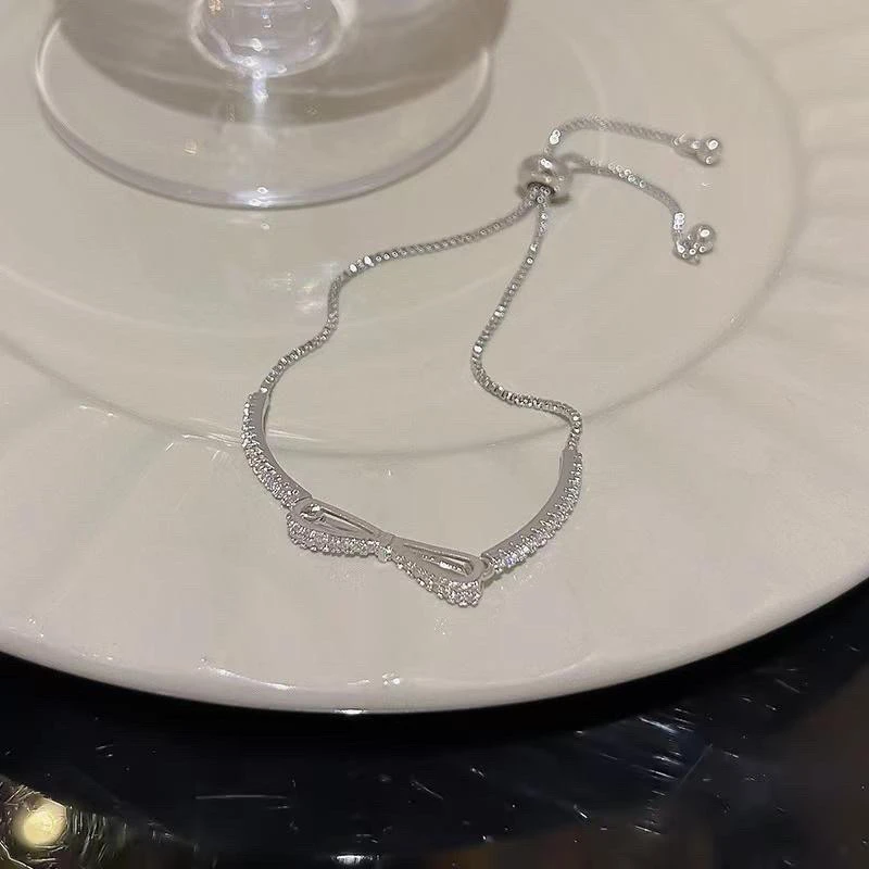 钛钢手链 GP1318个性经典蝴蝶结ins抽拉手链小众