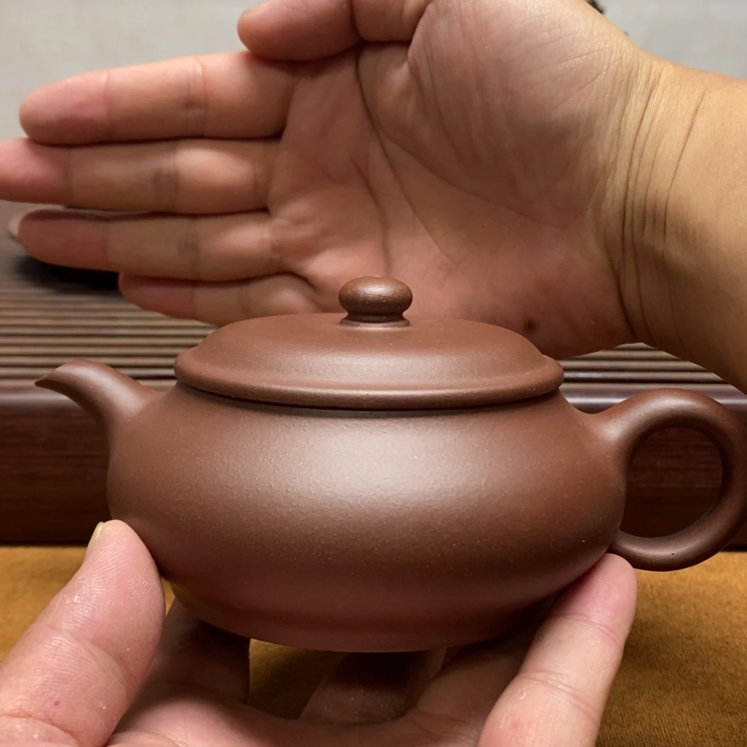 紫砂茶壶明炉180cc老紫泥