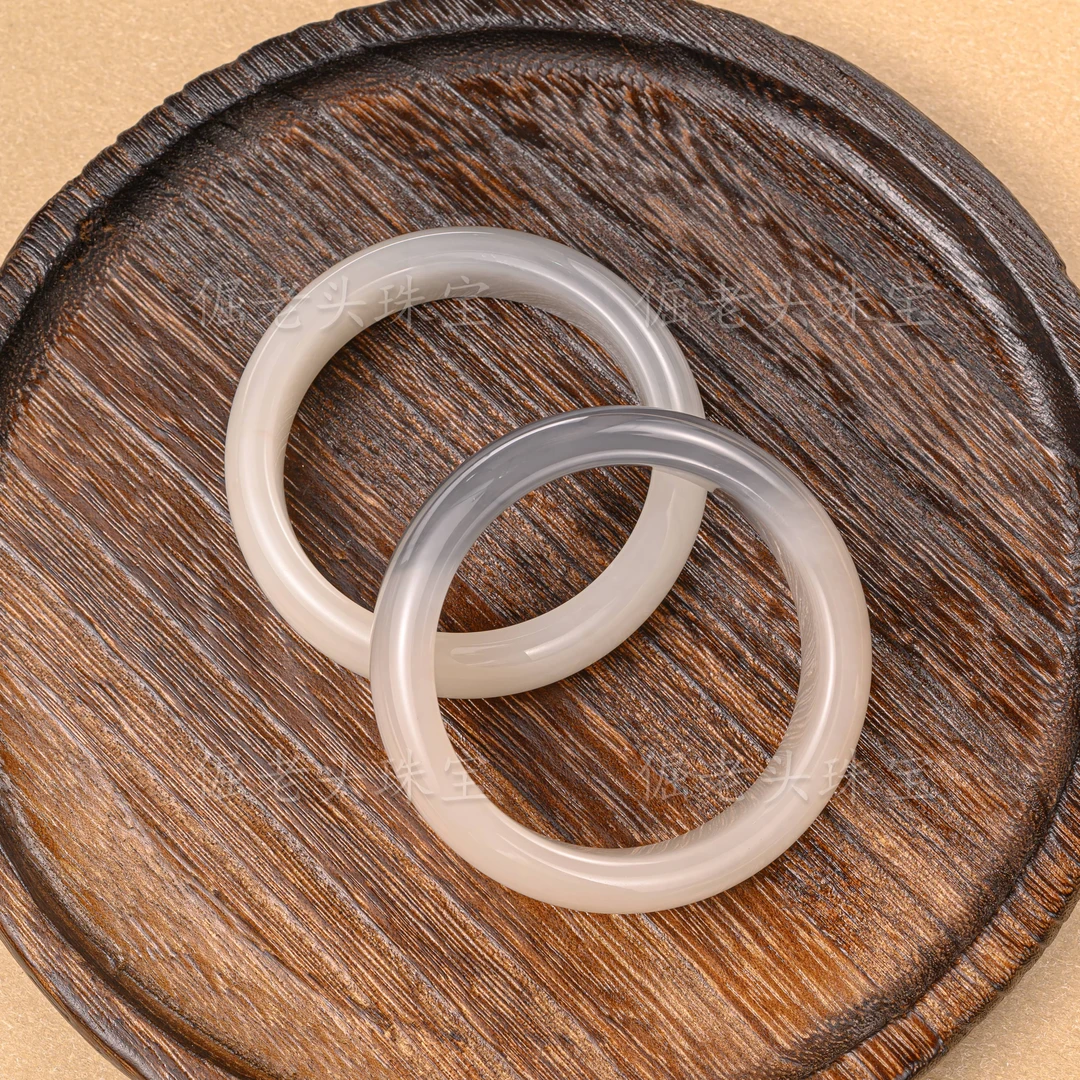 【倔老头工厂】和田玉藕粉烟紫半壁江山手镯高贵优雅/多样性发一条