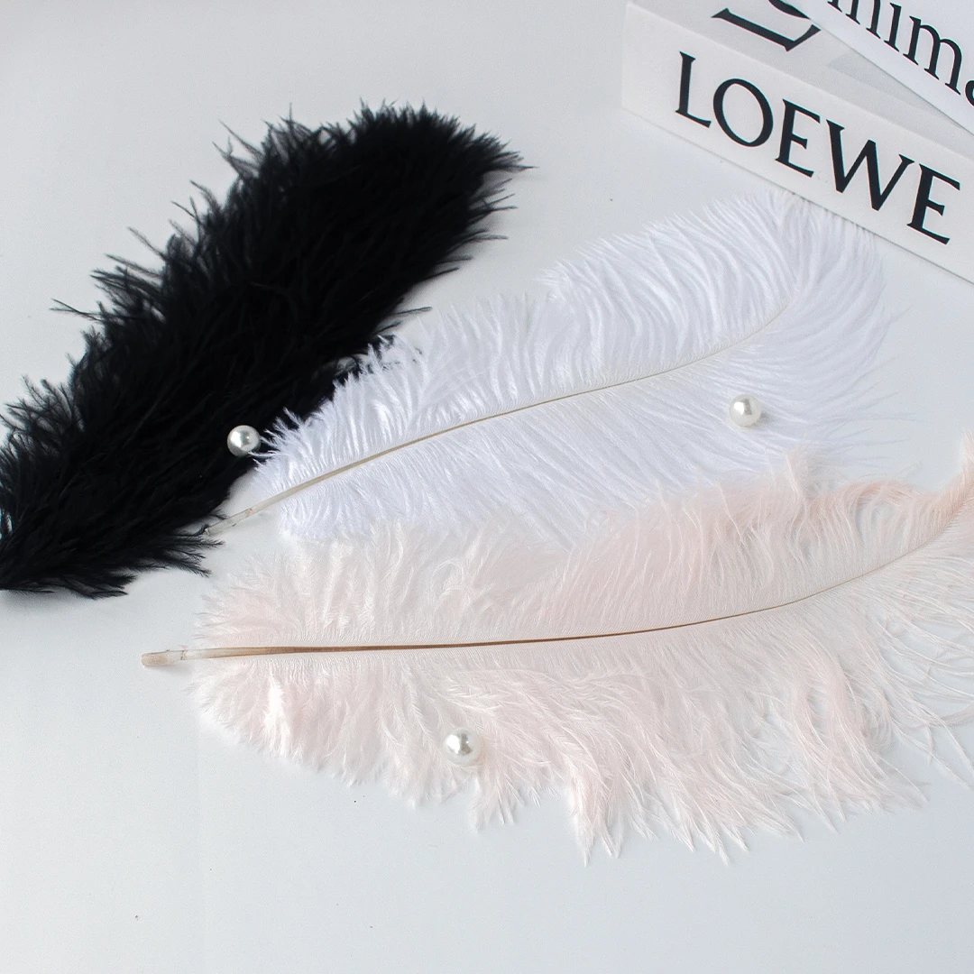 馨宝 白色羽毛鸵鸟毛网红鲜花花束搭配花艺装饰DIY材料