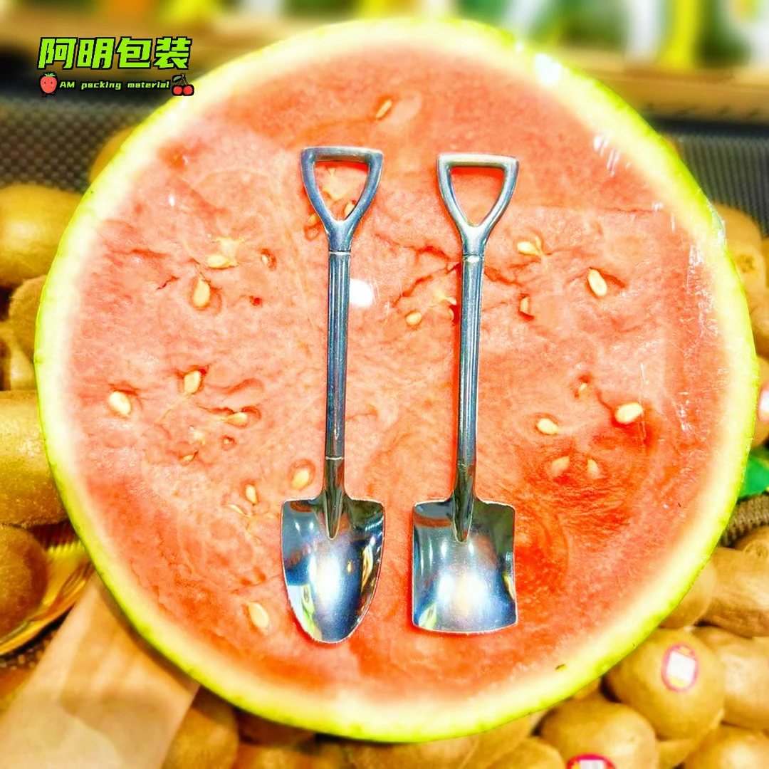 水果店一次性西瓜勺银色西瓜锹西瓜铲金属高档水果铲红薯铲外卖勺