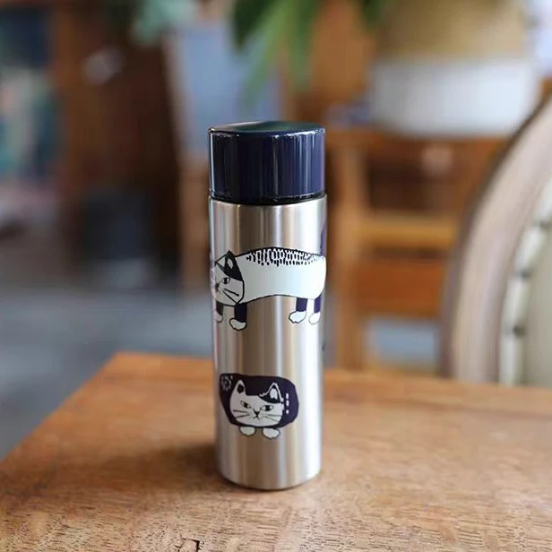 B537 保温保冷随心日本猫咪保温杯随手杯日式真空水杯150ml