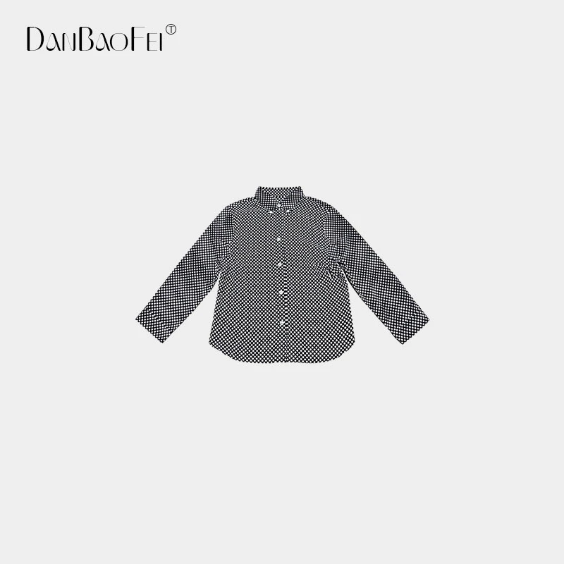 【玲子】复古气质波点通勤休闲八分袖衬衫DY00425