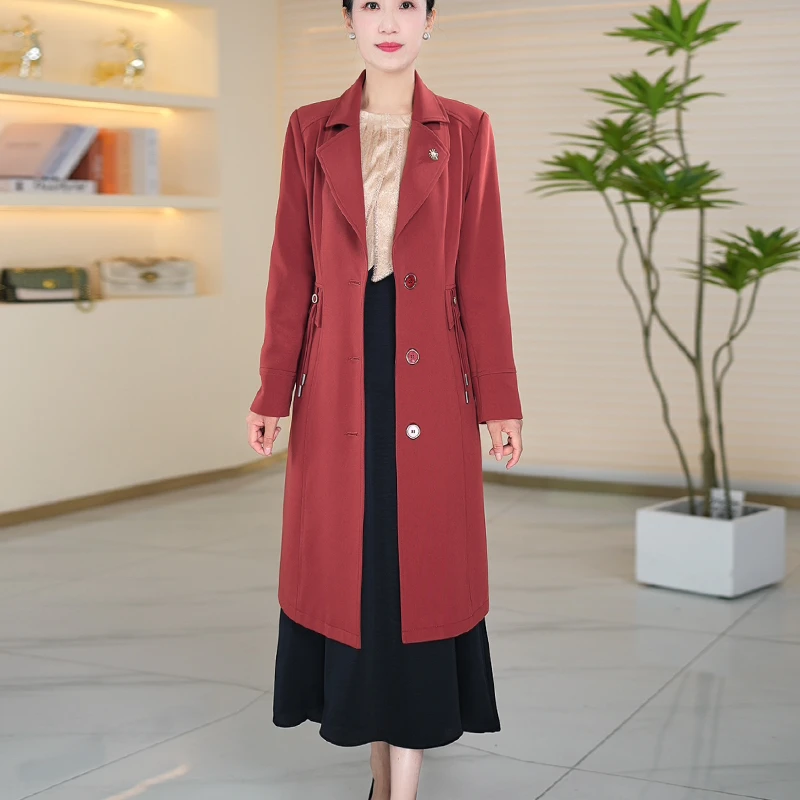 高级风衣外套女2024秋装中长修身气质显瘦大码洋气上档次百搭大衣