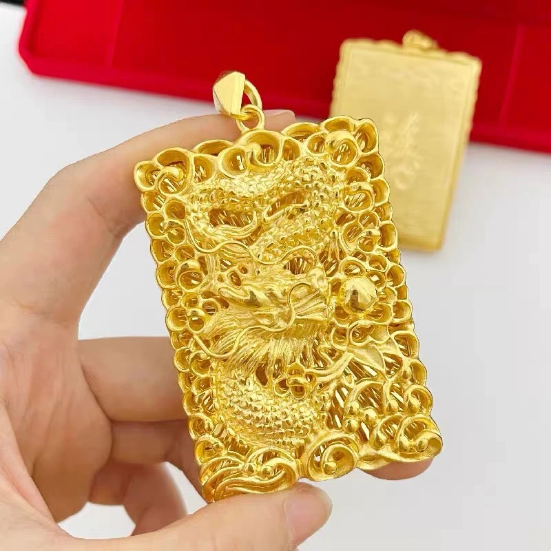 合金吊坠 合金男士精品金色高端定制款不掉色霸气龙牌吊坠