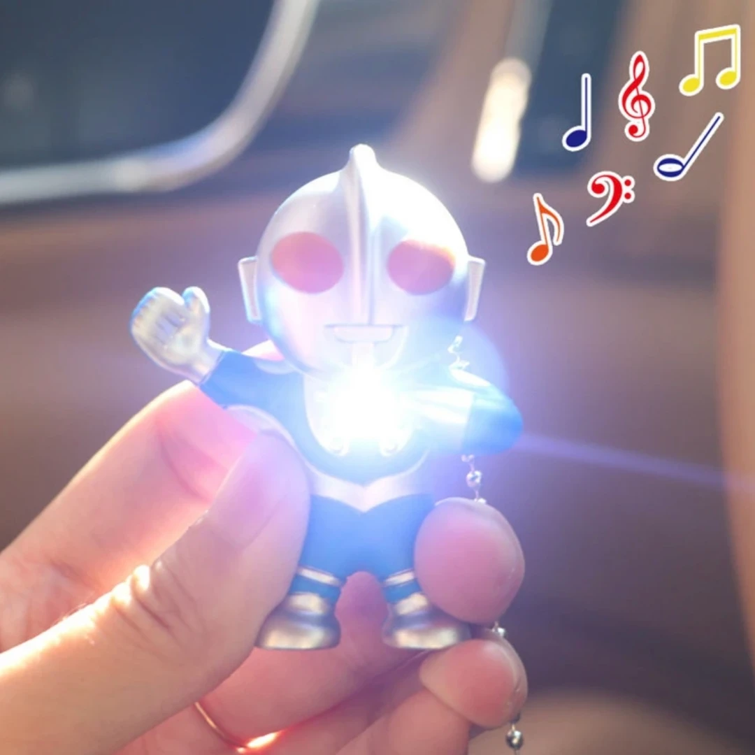 奥特曼创意挂脖项链生日礼品摆件钥匙扣男孩发光发声iloveyou玩具