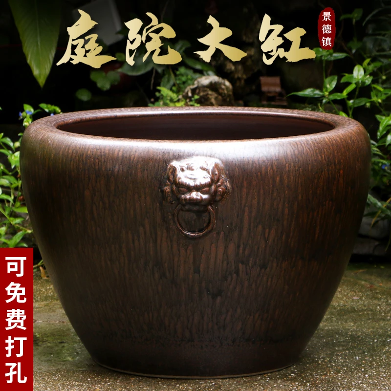 景德镇陶瓷摆件鱼缸流水器喷泉家用鱼缸大号客厅加湿招财