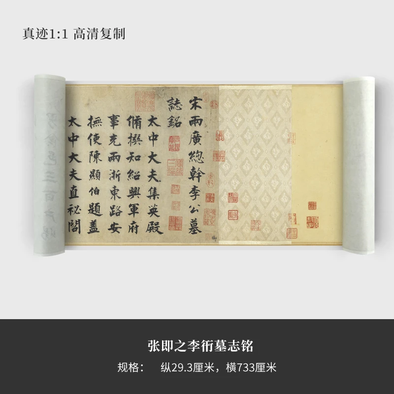 张即之《李衎墓志铭》高清原大复制品毛笔书法练字帖长卷艺术微喷