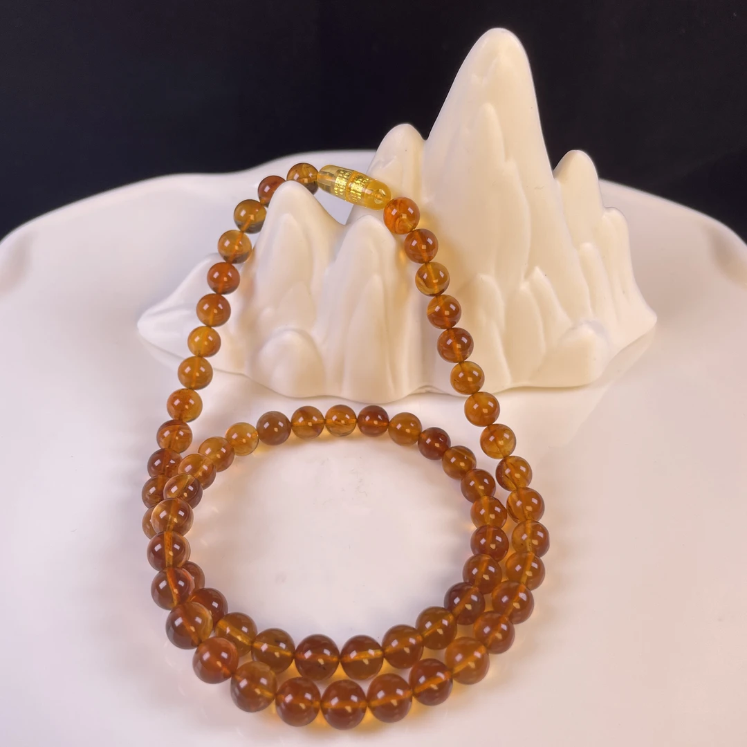 天然缅甸灵草珀7+mm妈妈链女王链女神链男神链男士女士百搭时尚