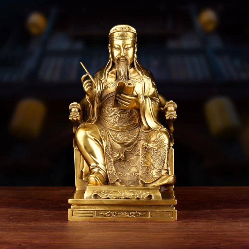 文昌帝君黄铜文曲星摆件文昌帝君像工艺品文昌铜像家居客厅装饰品