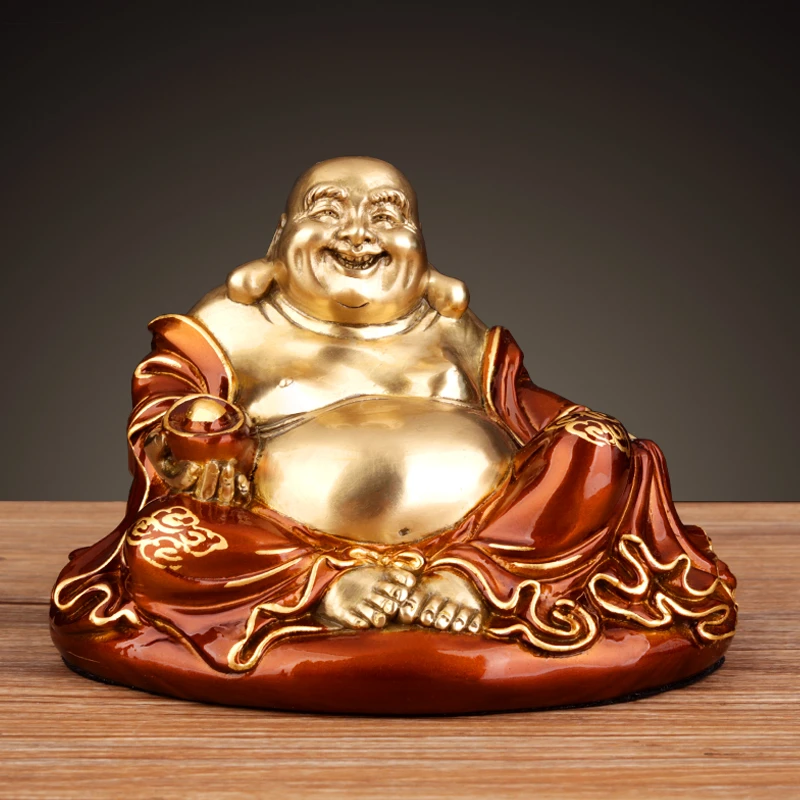 全铜弥勒佛摆件弥勒佛大肚笑佛彩铜店铺乔迁客厅装饰摆设