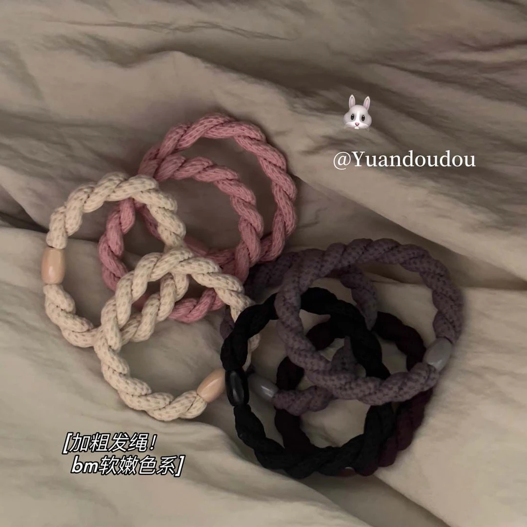 bm软嫩色系升级牢固桃粉绳小众丸子头扎的紧博主推荐少女头绳皮筋