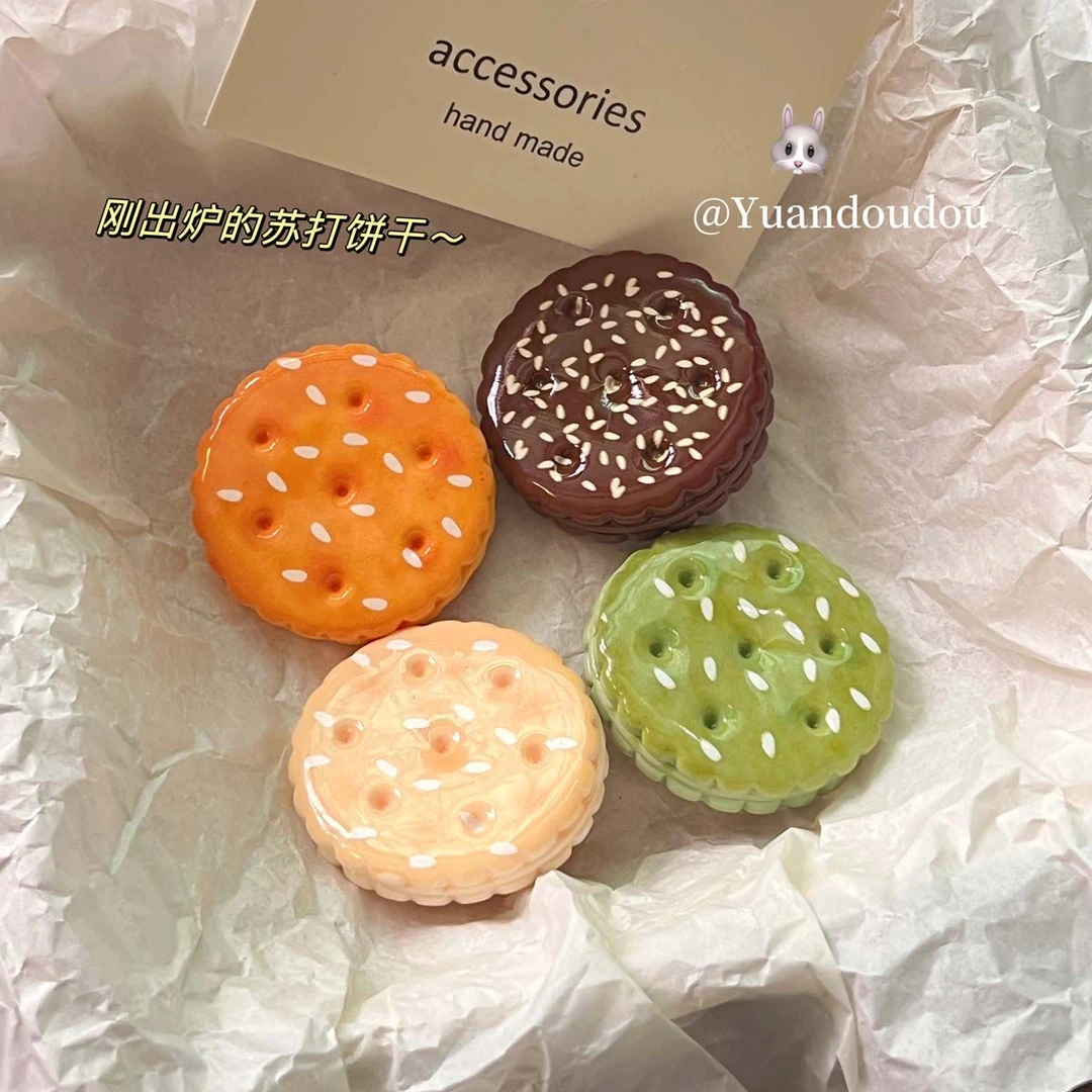 焦糖饼干发夹可爱学生发卡鸭嘴夹搞怪仿真发饰侧边夹刘海夹发卡