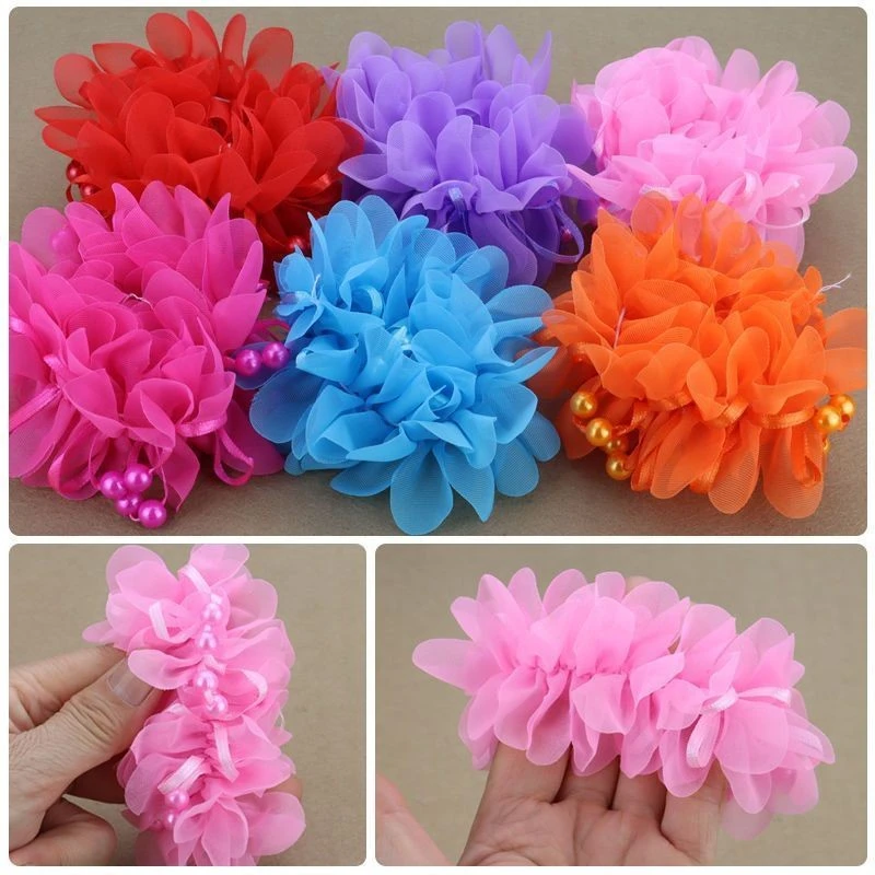 小女孩扎头发头花皮筋发圈六一舞台表演出盘发圈不伤发花朵橡头绳