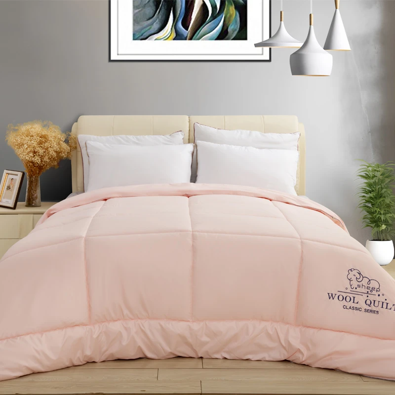 100%百分百羊毛被子绣花款加厚羊毛被秋冬被