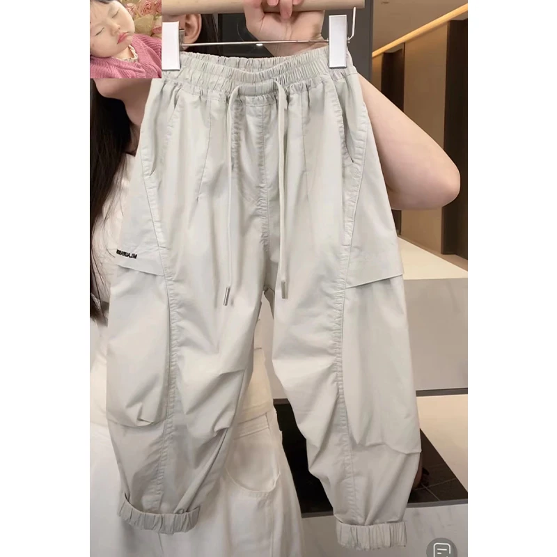 男童夏季潮流夏装工装裤子夏时尚百搭宽松休闲速干九分裤透气