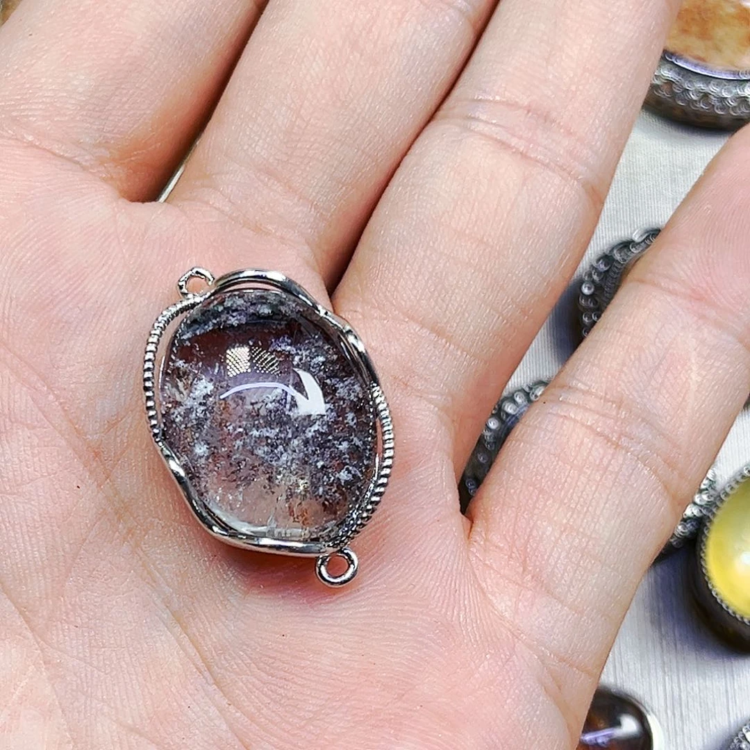 水晶吊坠(不含链)银S925镶嵌你****y