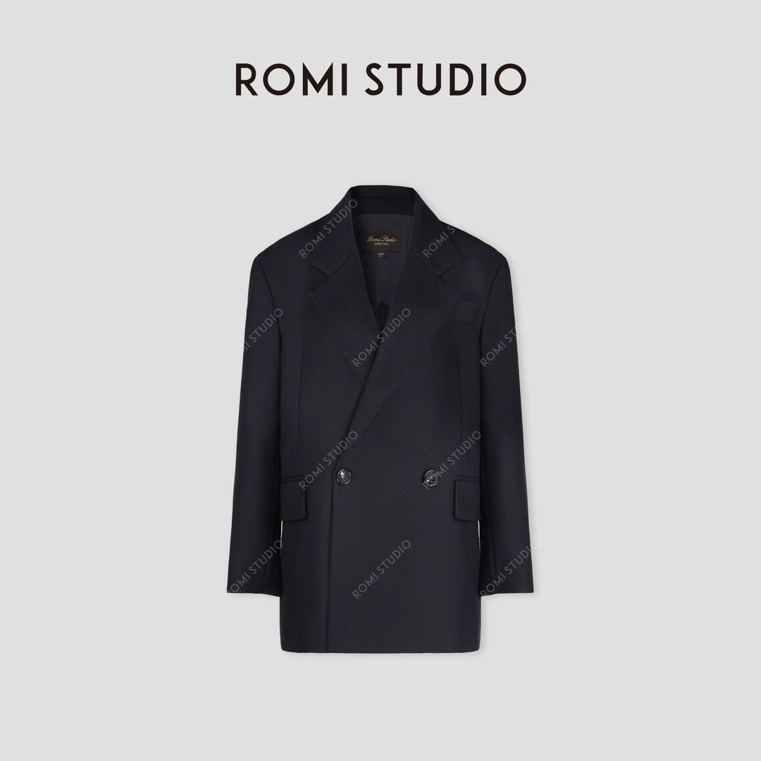 ROMI STUDIO“率性自我” 羊毛混纺肤感廓形H直身西装外套431W8042