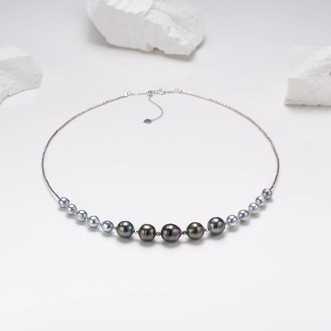 【大D】18K金/真多麻+大溪地微笑链/6-11MM