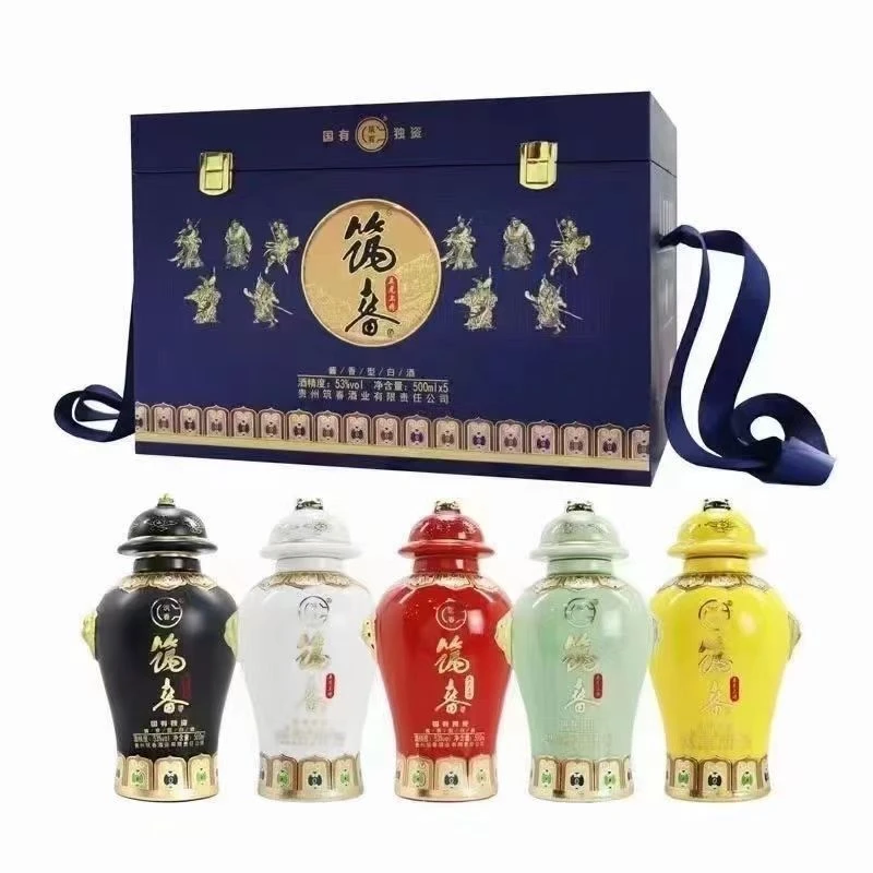 筑春五虎上将53度酱香白酒整套500ml*5瓶53度