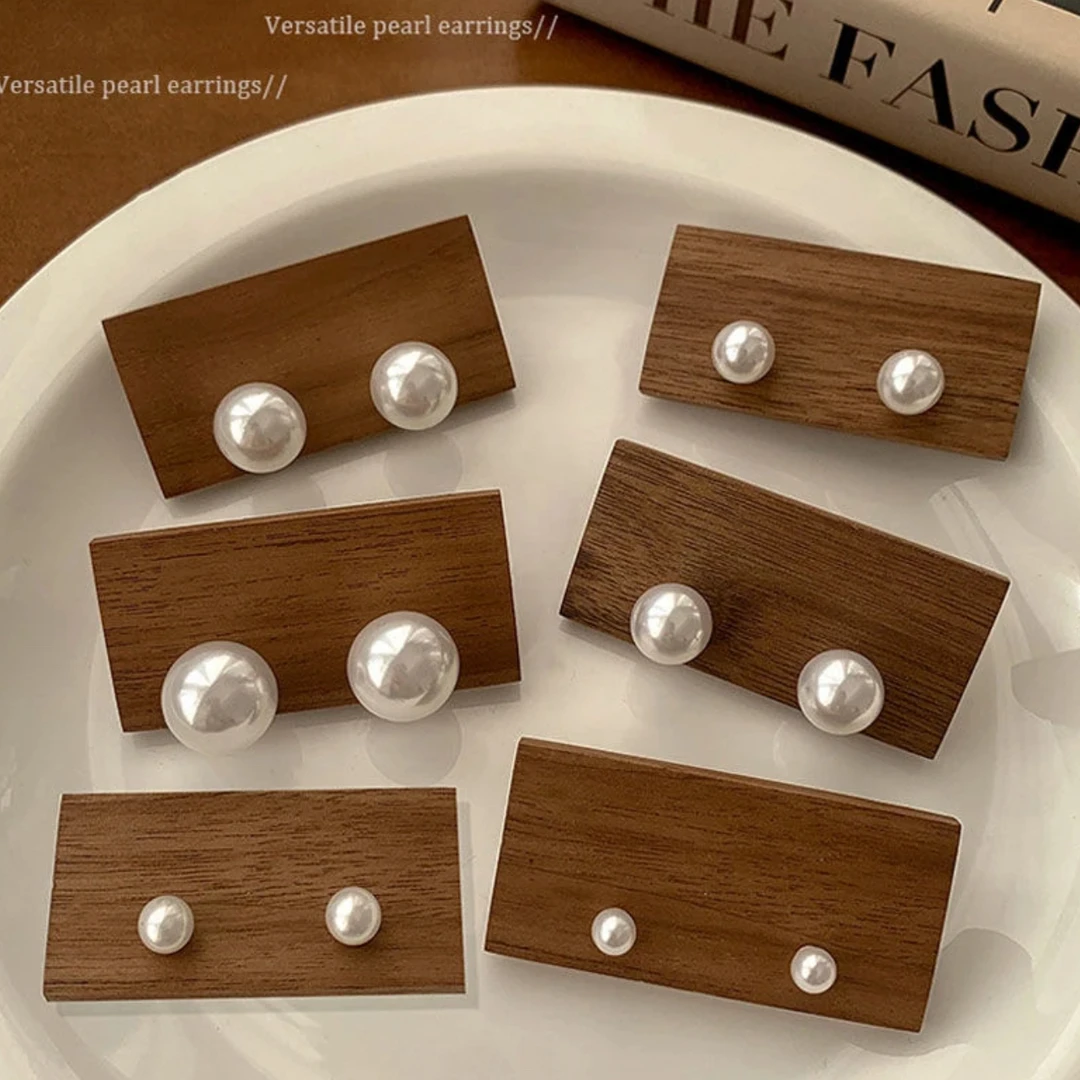 合金耳饰 春季复古养耳洞简约百搭人鱼姬珠耳饰感珍钉法式小众