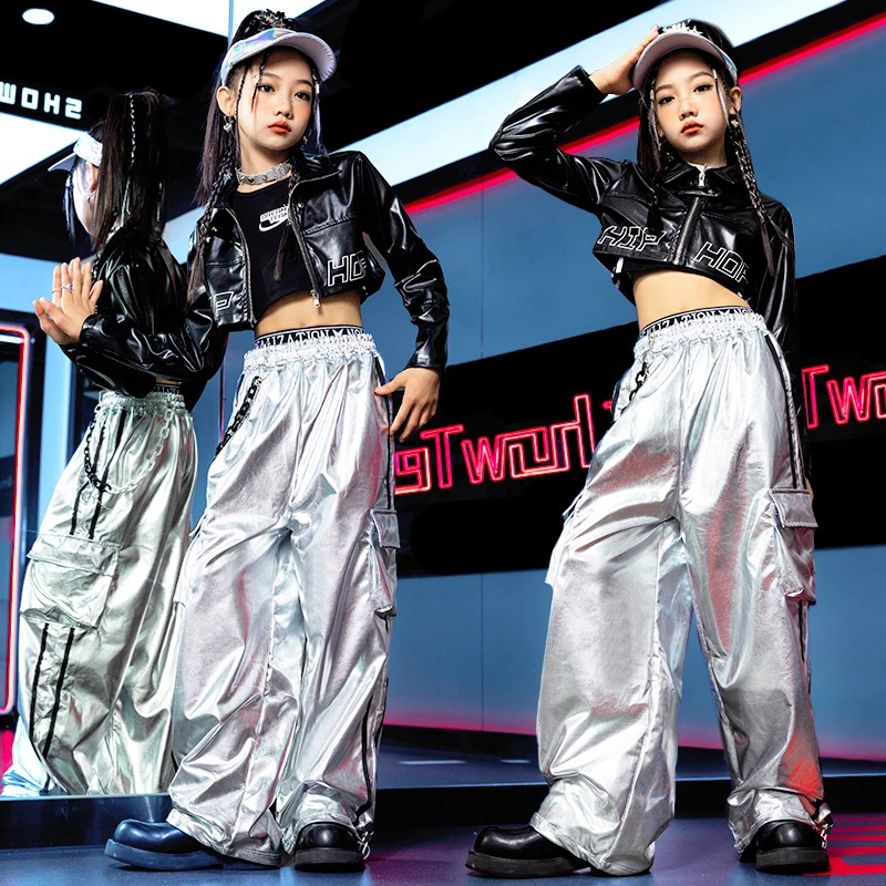 爵士舞女童服装嘻哈hiphop童装少儿模特走秀潮服女孩jazz表演出服