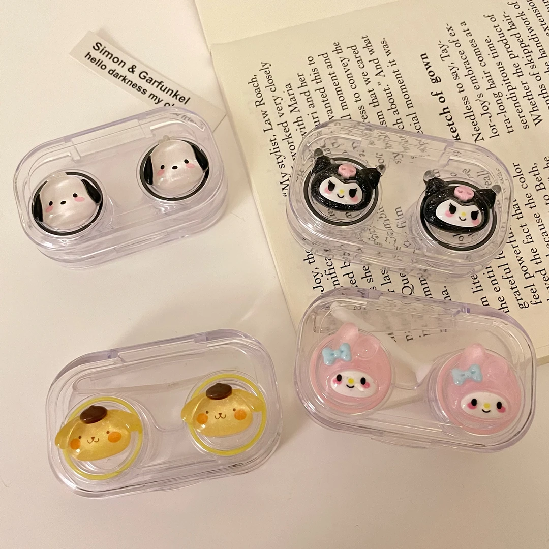 免拧盖一体式便携防漏隐形眼镜护理盒简约女伴侣美瞳收纳盒学生党