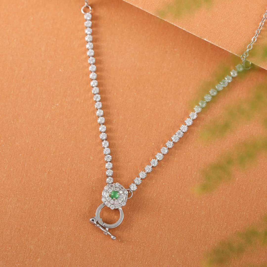 广东卫视专属天然A货翡翠蛋面百搭链锁骨链多样性发货6时尚气质