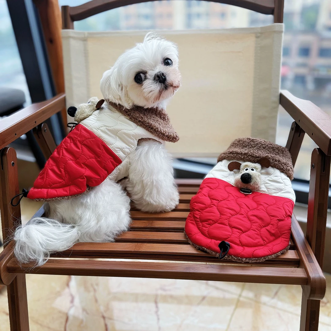 新款秋冬宠物狗狗服饰可牵引衣服外出胸背加绒款宠物服饰保暖马甲