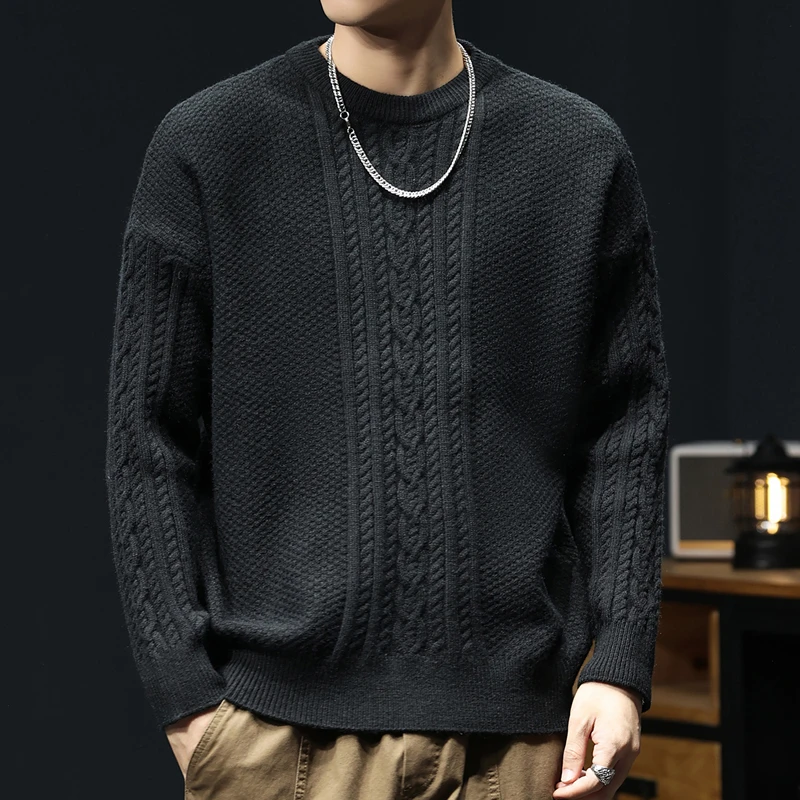 LEIGHZ/雷茨重磅男士毛衣潮牌秋冬新款男装长袖休闲百搭宽松潮流