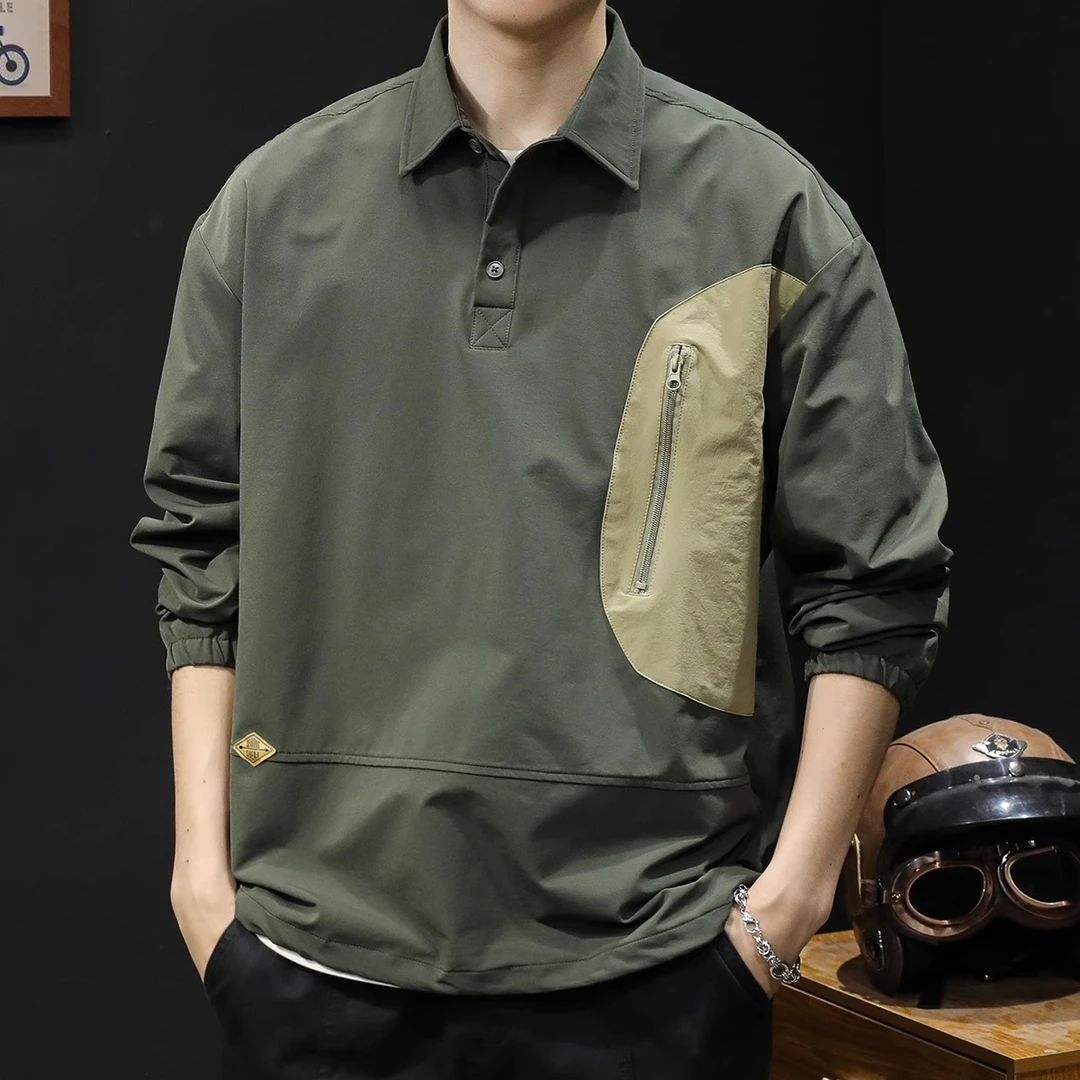 LEIGHZ/雷茨休闲长袖衬衫2025年秋季男装衬衫男装衬衫大码宽松