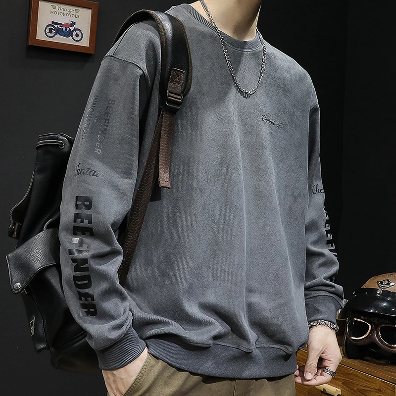 LEIGHZ/雷茨卫衣春秋款潮牌秋季男款卫衣套头港风长袖大码男士