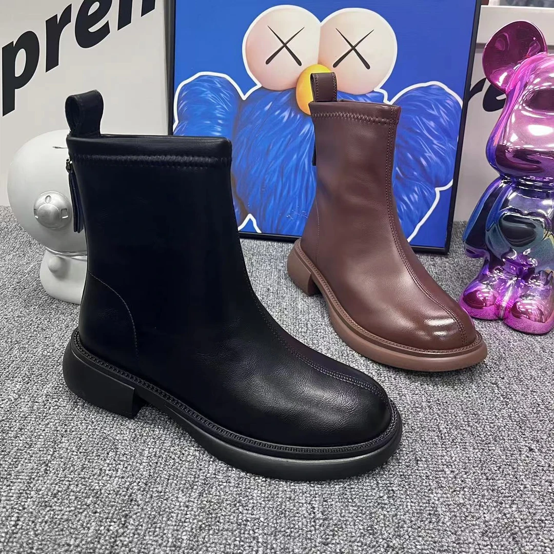 2024新款秋冬马丁靴时尚瘦瘦靴百搭平底英伦风女鞋 819