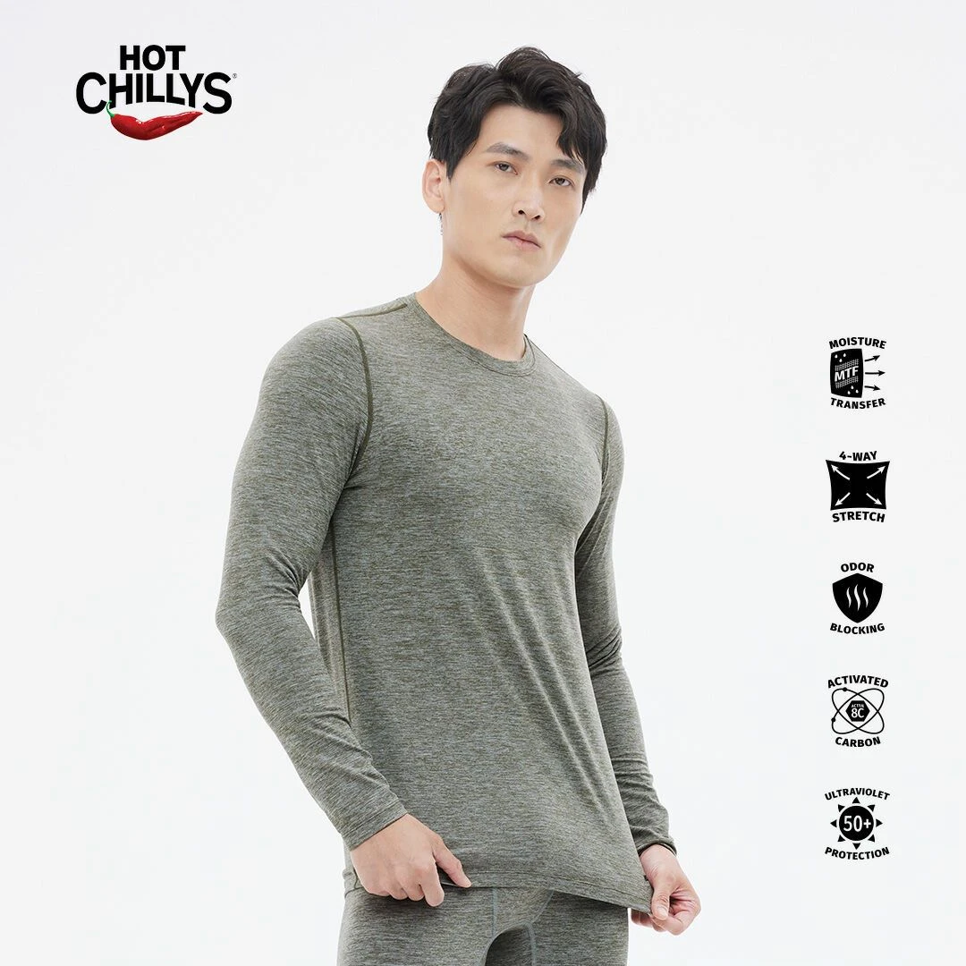 Hotchillys热椒桃皮4.0徒步户外运动款速干打底上衣吸湿排汗男装