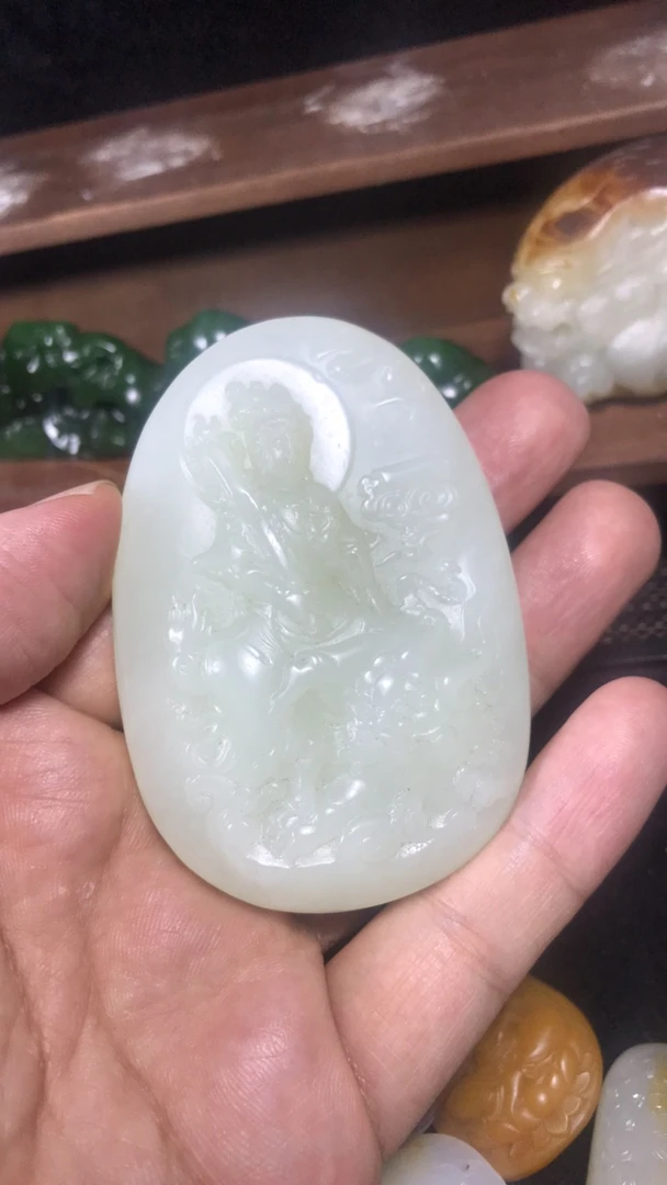 新疆和田玉大牌子，文殊菩萨