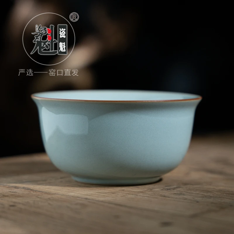 瓷魁汝窑 天青汝瓷碗 开片可养 中式碗 汤碗 面碗 原产地 原矿釉