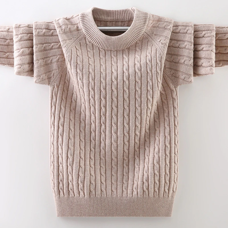 毛衣儿童羊毛衫男童加厚2025新款冬季青少年韩版圆领中大童针织衫