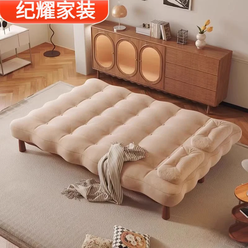 法式复古沙发床折叠坐卧两用家装新款客厅书房家用小户型双人实木