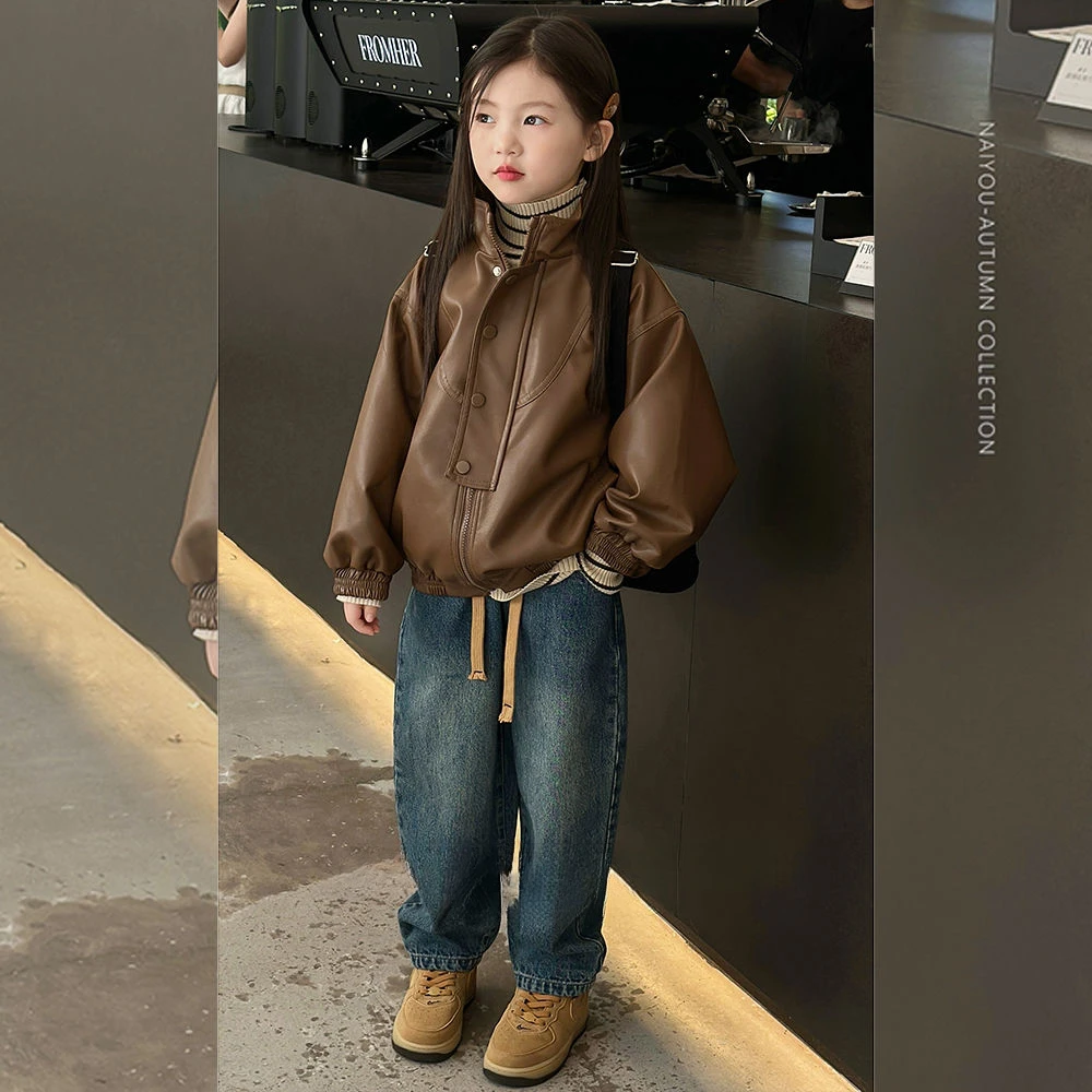 女童冬款保暖棉服2023韩系潮款中大童儿童夹克加棉加厚洋气潮短款