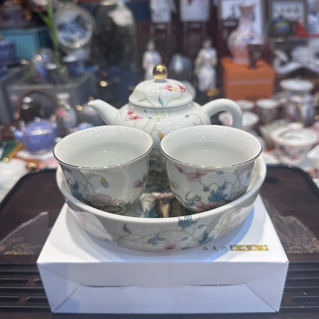 瓷理陶里虞美人一壶两杯小套组Zh2124