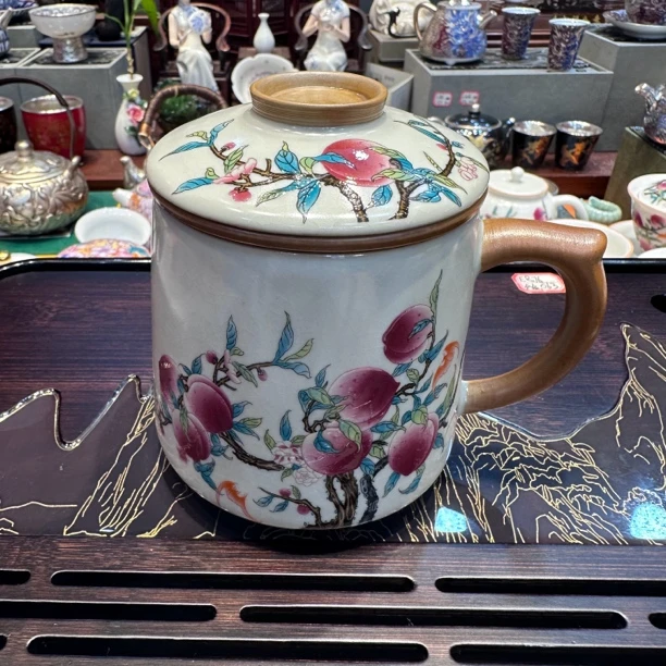 九桃汝窑泡茶办公杯E914