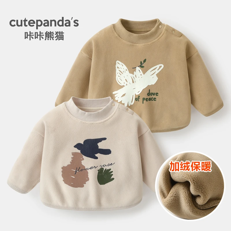 【现货】婴儿衣服韩版奥粒绒卫衣冬装秋冬儿童男童加绒上衣Y8309