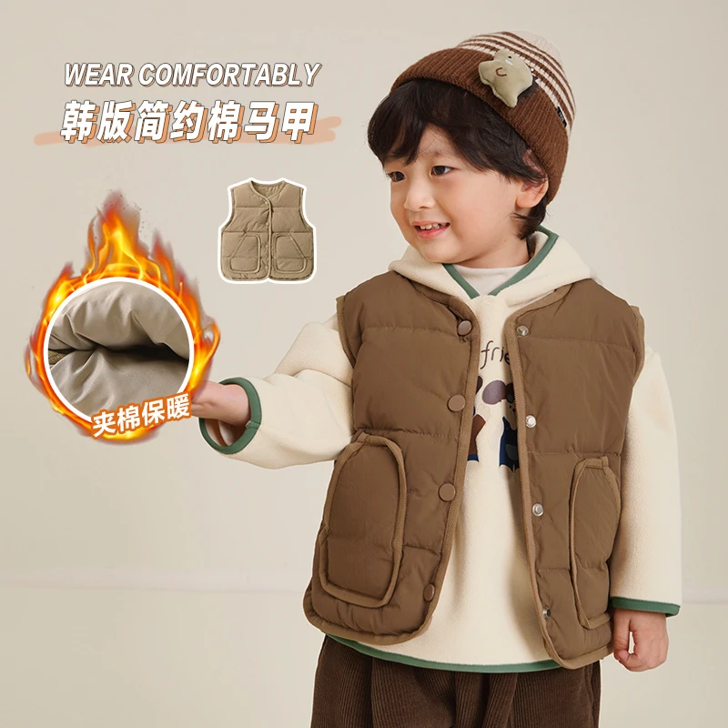 【萌娃冬装】【现货】婴儿休闲棉马甲坎肩背心秋冬宝宝上衣外穿Y8170