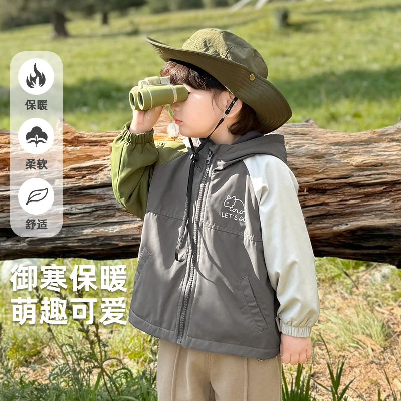 【现货】婴儿衣服连帽加绒外套冬装秋冬宝宝保暖Y9140