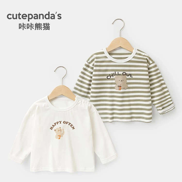 婴儿衣服休闲长袖T恤春装春秋男童女宝打底衫儿童小童上衣 Y7888