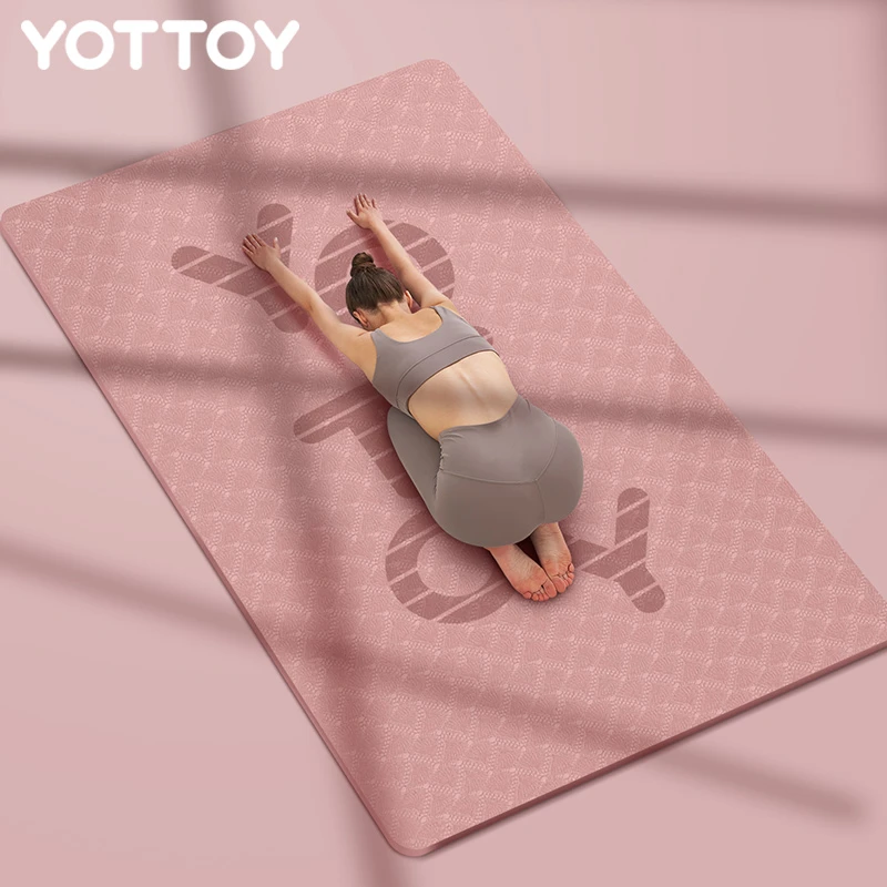 yottoy高密家用防滑加厚加宽加长健身瑜伽垫环保垫双面防滑柔软