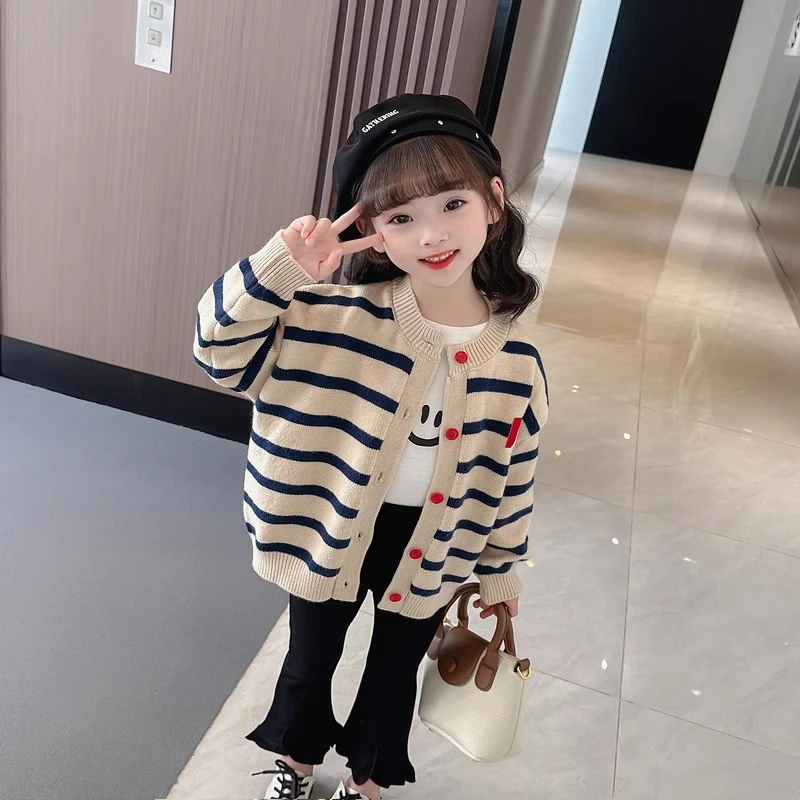 31179女童针织开衫外套儿童装秋季宝宝毛衣宝宝春秋款洋气上衣