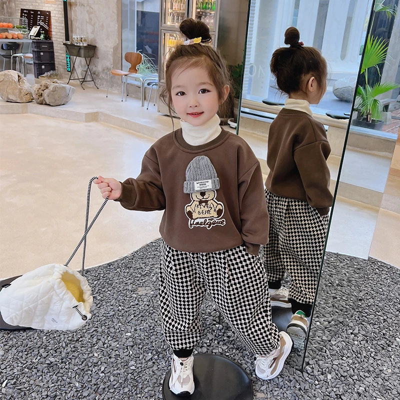 女童卫衣女宝宝冬装洋气时髦童装秋冬季儿童加绒加厚上衣97611