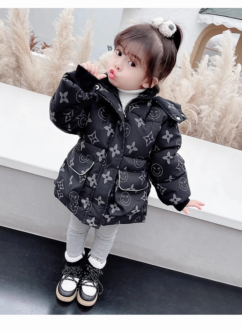 93330加厚棉衣冬装2024年新款女宝宝羽绒棉服小童冬季外套棉袄